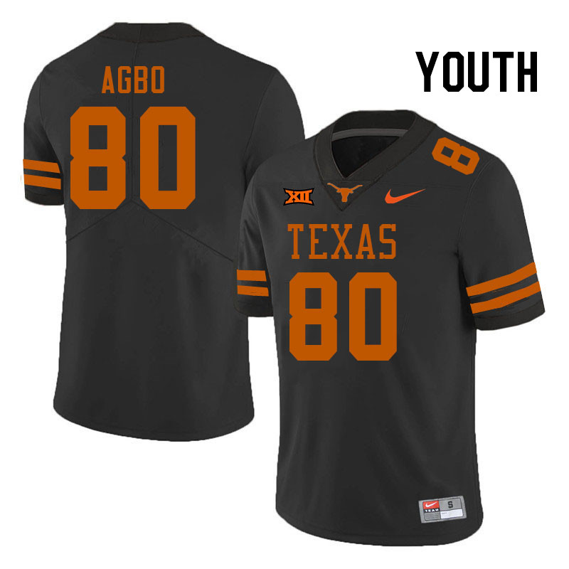 Youth #80 Malik Agbo Texas Longhorns College Football Jerseys Stitched Sale-Black